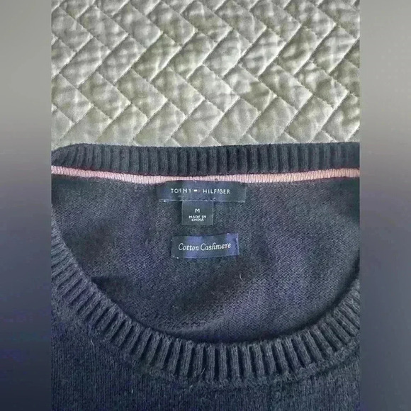 TOMMY HILFIGER Crew Neck Cotton 5% Cashmere Pullover Jumper Sweater Women Size S - Picture 8 of 9